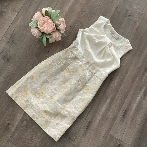 Lela Rose Dresses & Skirts - LOFT Lela Rose Ivory &‎ Cream Brocade Two Tone Dress
